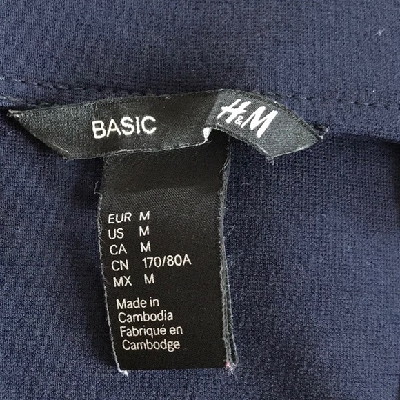 H&M blue & black color block pencil skirt - Picture 3 of 4